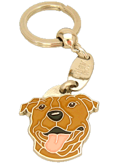 AMERICAN STAFFORDSHIRE TERRIER BROWN <br> (keyring, engraving included)